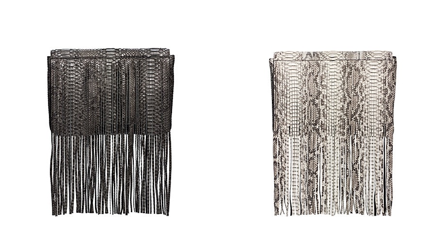 Una din cele mai scumpe genti de dama Michael Kors, Joni Python Fringe Clutch, la 2695 dolari