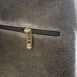 Rucsac de dama maro-verzui-auriu, din piele naturala, Mozaic