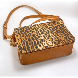 Geanta crossbody animal print cu accesorii aurii Donna