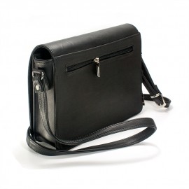 Geanta din piele crossbody, cu incretituri, Donna