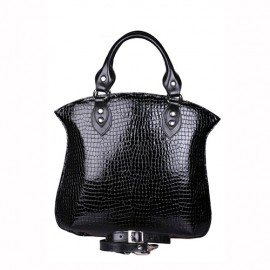 Geanta dama neagra croco