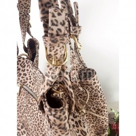 Geanta de dama animal print maro cu bej, Summer