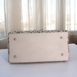 Geanta de dama office animal print, cu banda rosie, Mira cu inchizatoare tip funda