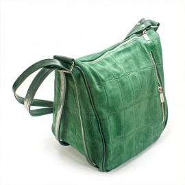Geanta de dama verde, de umar, tip sac, piramidala, Karina