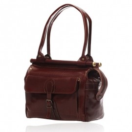 Geanta de dama  din piele bordo, Art