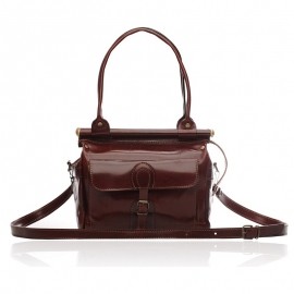 Geanta bordo din piele, Art