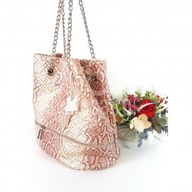 Geanta de umar din piele tip sarpe rose, Geanina