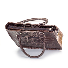 Geanta office croco maro