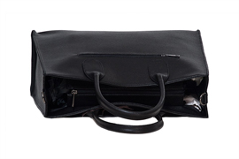 Geanta de piele Leia, geanta office de culoare neagra