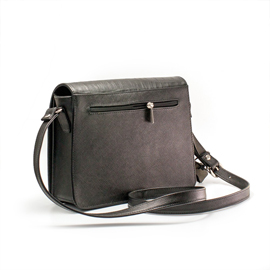 Gentuta crossbody din piele neagra croco