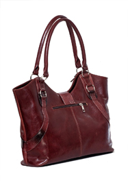 Geanta de piele Flavia, model barcuta