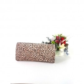 Portofel de dama din piele animal print, cu inchidere cu capsa, Luna