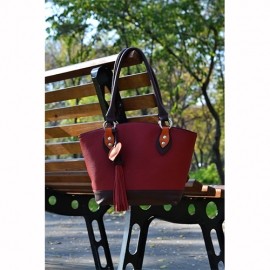 Poseta din piele in combinatie de culori, accesoriu inima