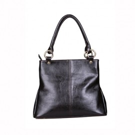 Poseta din piele in combinatie de culori si materiale