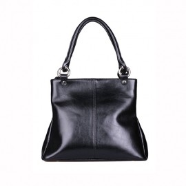 Poseta din piele in combinatie de culori si materiale