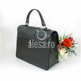 Poseta eleganta din piele neagra Clara