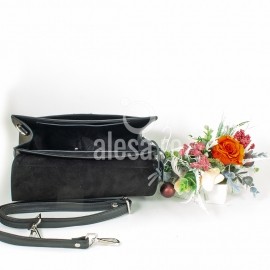 Poseta eleganta din piele neagra Clara