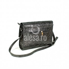 Poseta eleganta neagra sidefata cu santuri, Olena