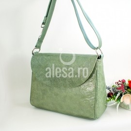 Poseta olive din piele Melinda, poseta de dama de ocazie