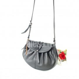 Poseta usoara crossbody sau de umar, din piele neagra, Perla
