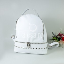 Rucsac de dama din piele alba Robbie