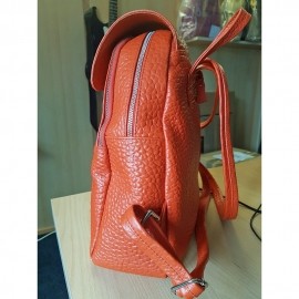 Rucsac de dama din piele naturala Mozaic, portocaliu