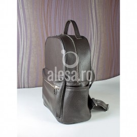 Rucsac de dama maro, mare, din piele, Times