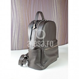 Rucsac de dama maro, mare, din piele, Times