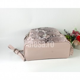 Rucsac de dama rose din piele naturala tip sarpe, Robbie
