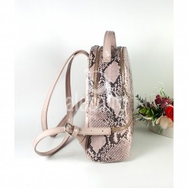 Rucsac de dama rose din piele naturala tip sarpe, Robbie